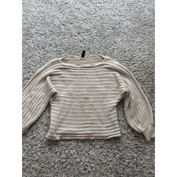 Windsor Cream Knitted Sweater Women's Size Medium Cropped - Picture 1 of 3
